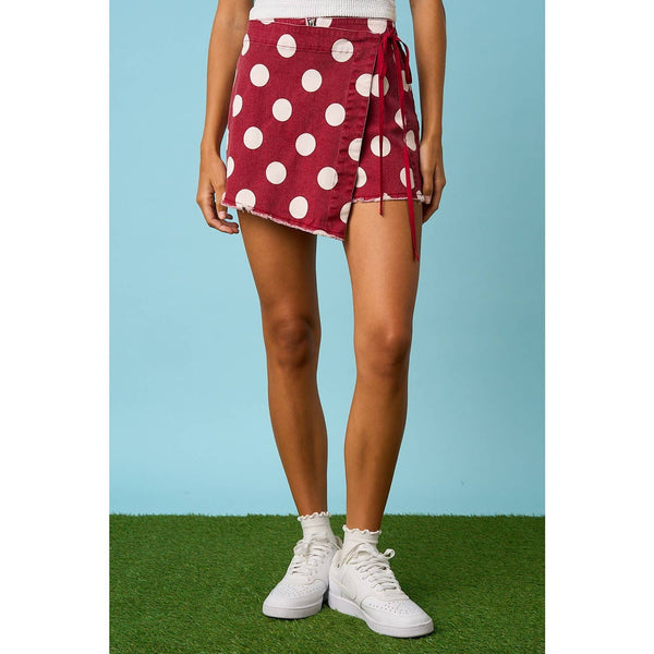 mittoshop - GAME DAY POLKA DOT OVERLAY WRAP FRONT MINI SKORT