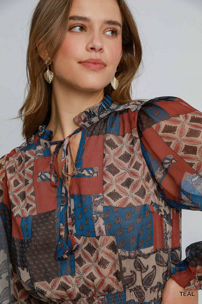 Fall Paisley Midi Dress
