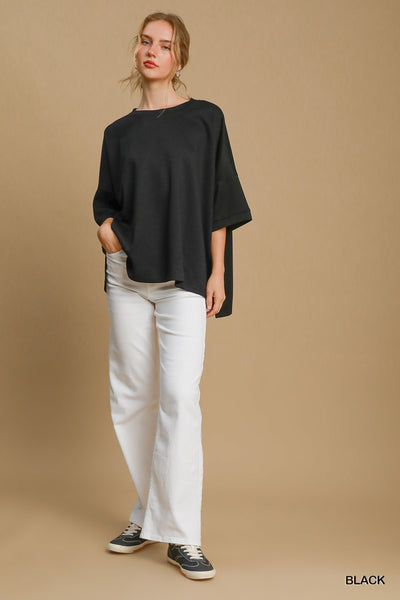 Luxeknit Oversized Black Top