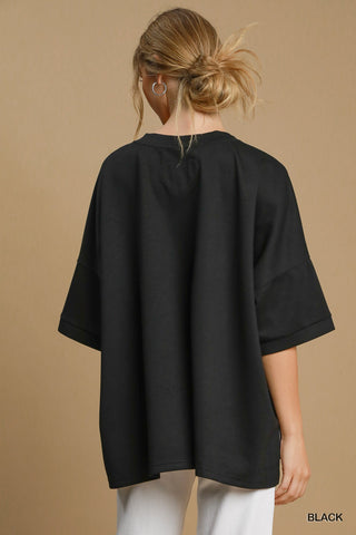 Luxeknit Oversized Black Top