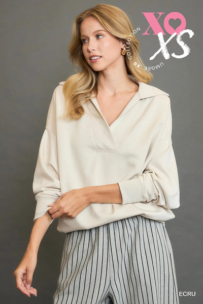 Luxknit Collared Top