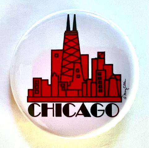 Mary Ellis - Chicago Button Skyline Mini Pin | Chicago Souvenir Gift