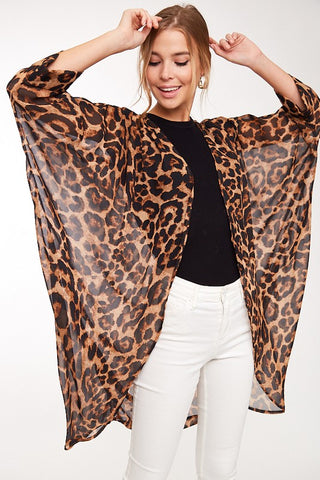 Leopard Print Kimono Top