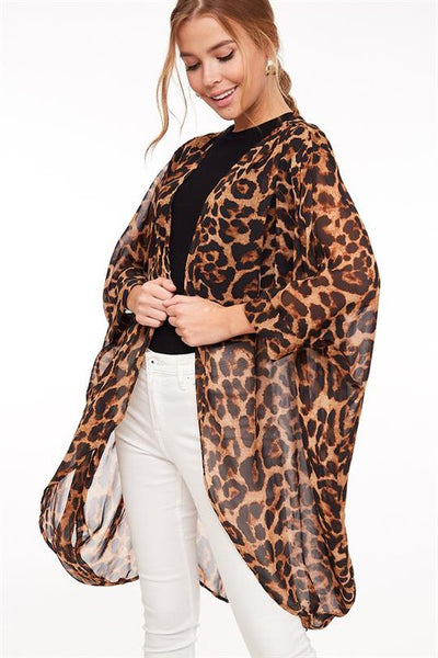 Leopard Print Kimono Top