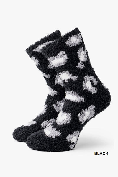 Leopard Cozy Plush Socks