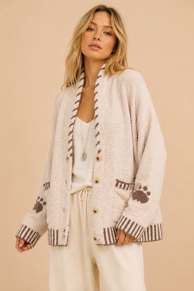 J.NNA - Moonlight Bear Cozy Knit Cardigan