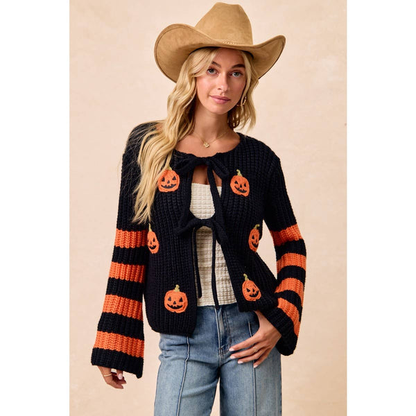 BiBi - HALLOWEEN THEME FRONT BOW TIED CARDIGAN