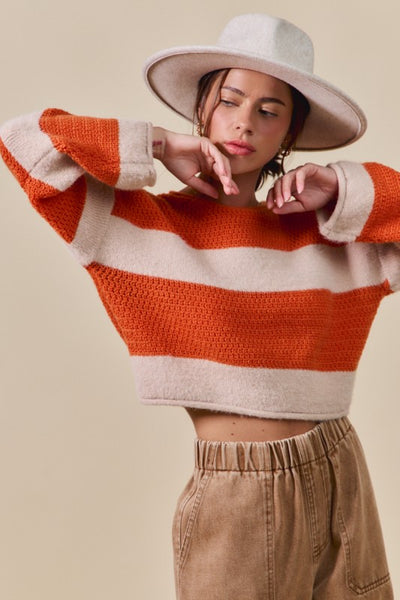 Autumn Vibes Striped Sweater
