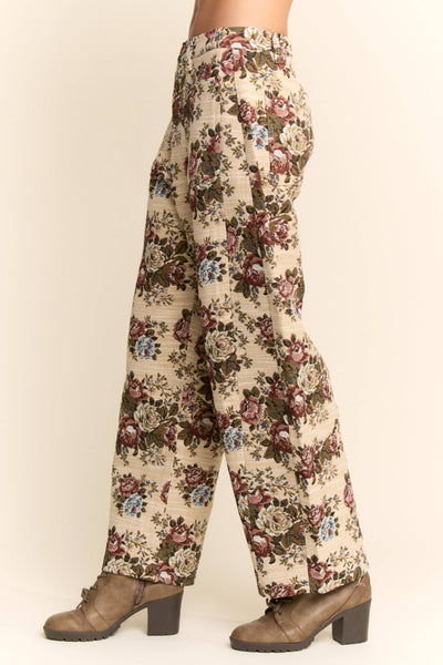 Davi & Dani - Printed Tapestry Barrel-Leg Pants