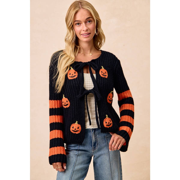 BiBi - HALLOWEEN THEME FRONT BOW TIED CARDIGAN