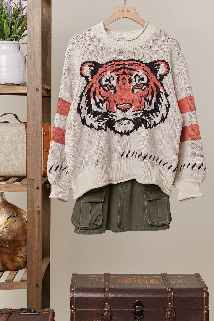 Mello. - Tiger  Round Neck Sweater