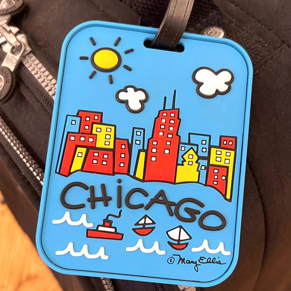 Chicago Skyline 3-D Luggage Tag | Chicago Souvenir | Chicago Gift | Suitcase Tag
