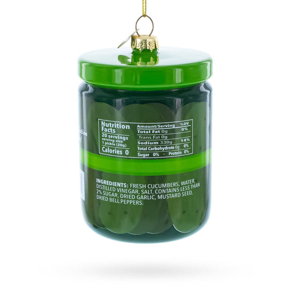 Kosher Dill Pickles Jar Glass Ornament