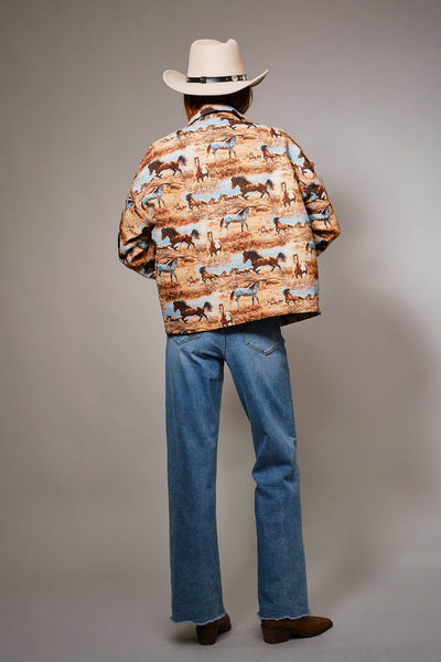 Blue B - 33144J Western Pattern Button Front Jacquard Jacket