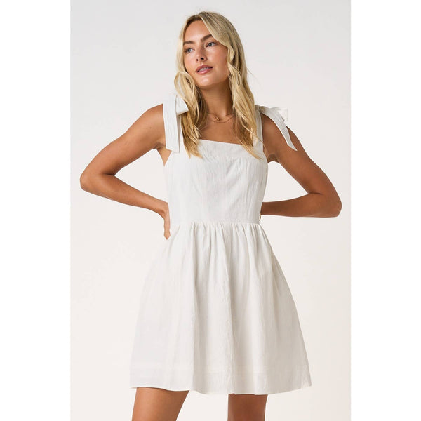 mittoshop - GAME DAY CONTRAST STITCH TIE SHOULDER MINI DRESS