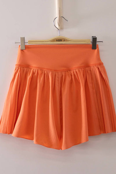 VERY J - NP70970-Side Pleated Detail Activewear Shorts