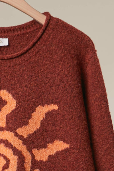 Mello. - Spiral Sun Embroidered Sweater