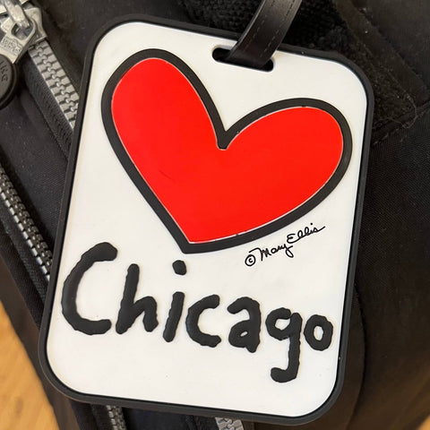Chicago Heart 3-D Luggage Tag | Chicago Gift | Chicago Souvenir