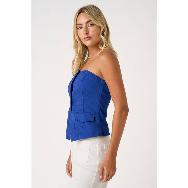 mittoshop - SPLIT HEM BUTTONED TUBE TOP