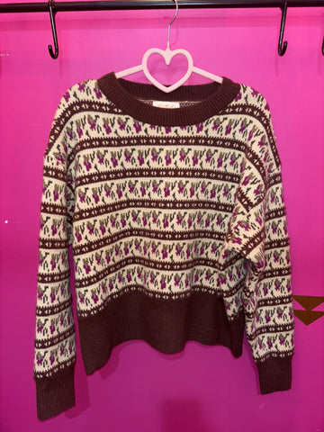 Western Jacquard Knit Sweater