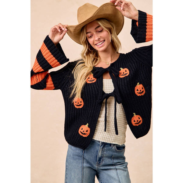 BiBi - HALLOWEEN THEME FRONT BOW TIED CARDIGAN