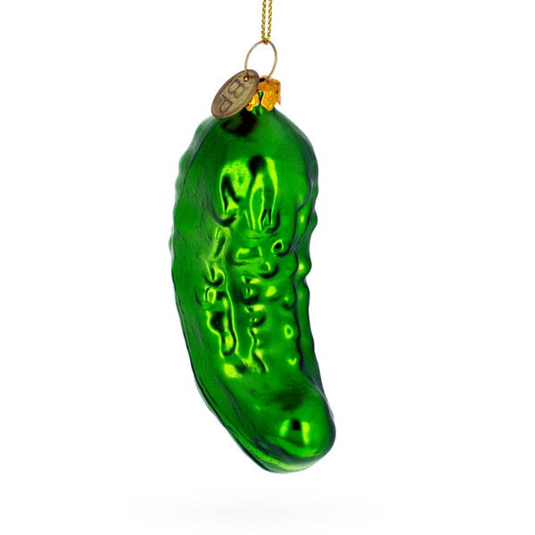 Shimmering Metallic Pickle Glass Ornament