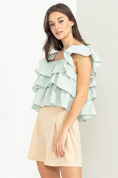 Lovely Times Tiered Ruffle Top