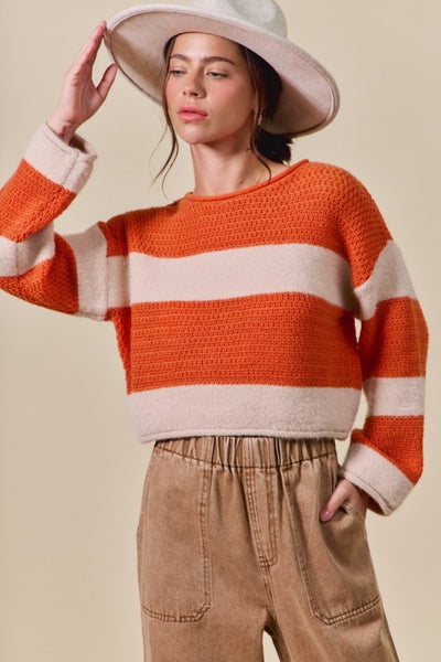 Autumn Vibes Striped Sweater