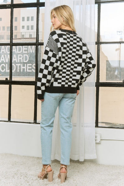 Chic Checkered Sweater