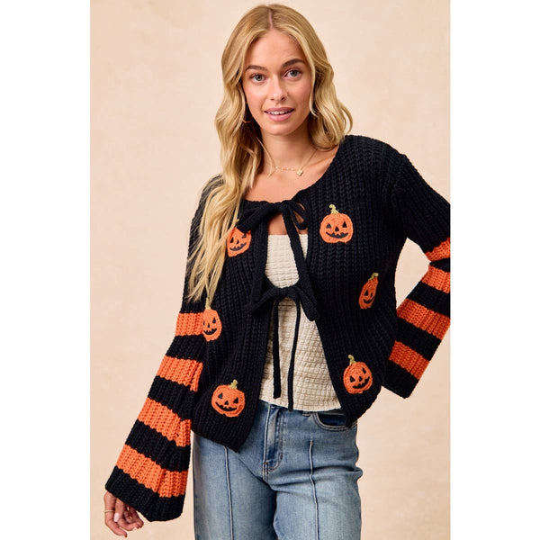 BiBi - HALLOWEEN THEME FRONT BOW TIED CARDIGAN