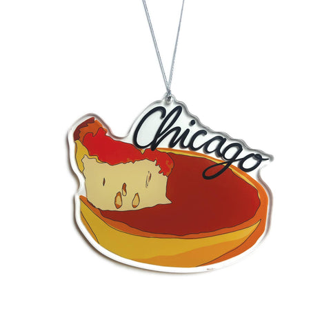 Chicago Deep Dish Pizza Christmas Ornament