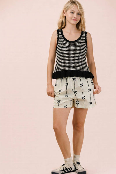 Sweet on Stripes Ruffle Knit Top