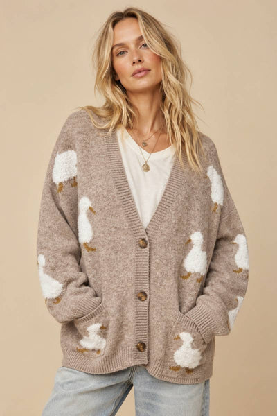 J.NNA - The Cozy Duckling Oversized Knit Cardigan
