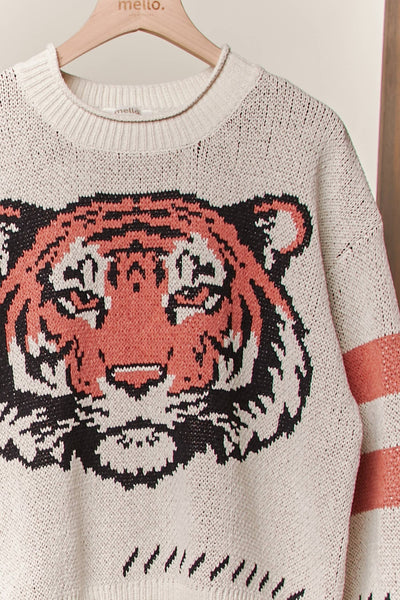 Mello. - Tiger  Round Neck Sweater