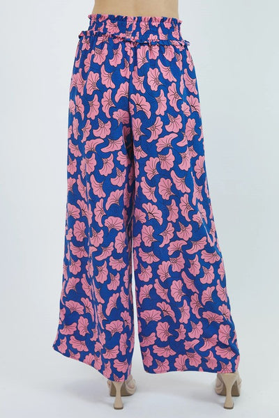 Fun Floral High Waist Wide Leg Pants