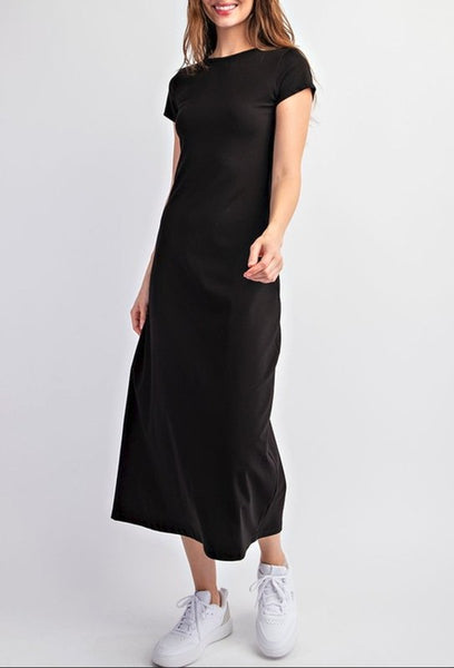 Basic Black T-Shirt Dress