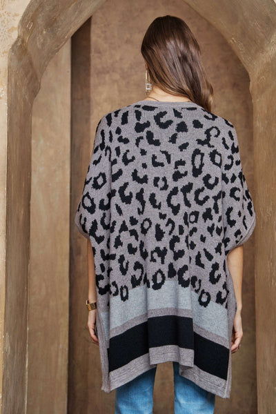 Leopard Poncho Sweater