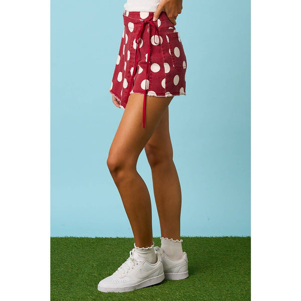 mittoshop - GAME DAY POLKA DOT OVERLAY WRAP FRONT MINI SKORT