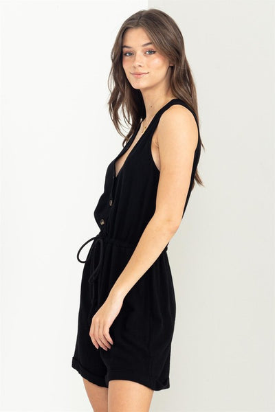 Only Yours Button-Front Sleeveless Romper