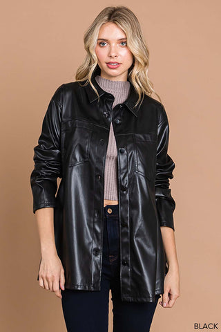 Black Leather Shacket