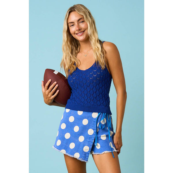 mittoshop - GAME DAY POLKA DOT OVERLAY WRAP FRONT MINI SKORT