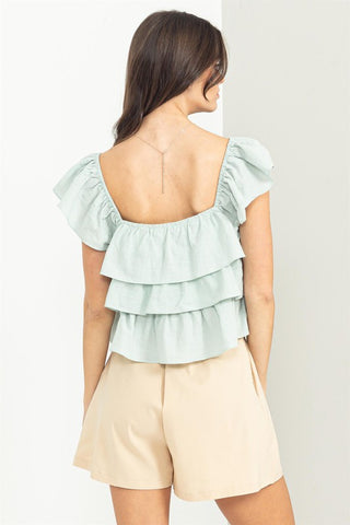 Lovely Times Tiered Ruffle Top