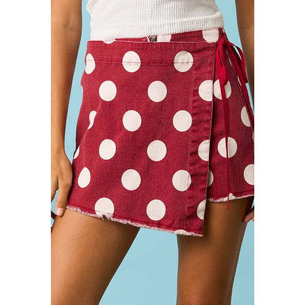 mittoshop - GAME DAY POLKA DOT OVERLAY WRAP FRONT MINI SKORT