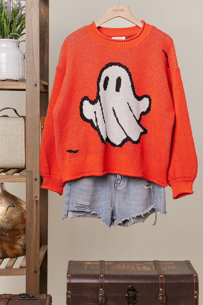 Mello. - Halloween Spooky Face  Ghost Knit