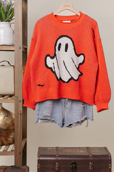 Mello. - Halloween Spooky Face  Ghost Knit