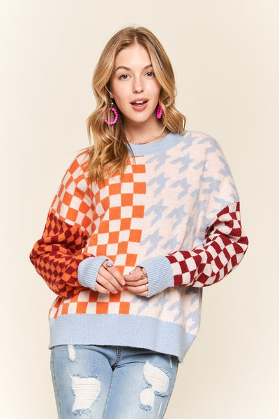 Checkered and Houndstooth Sweater