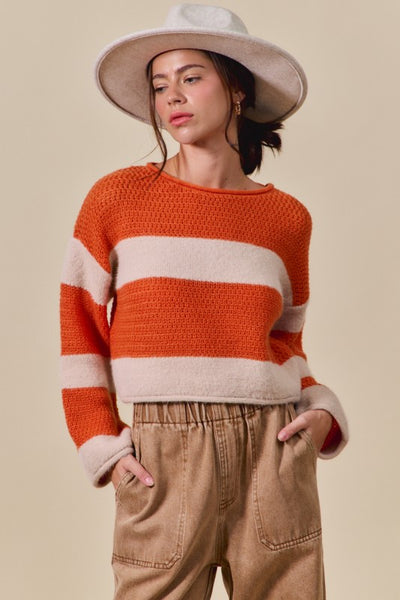 Autumn Vibes Striped Sweater