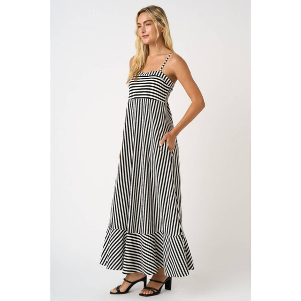 mittoshop - STRIPED SLEEVELESS BACK CUTOUT SUMMER MAXI DRESS