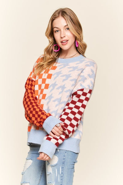 Checkered and Houndstooth Sweater