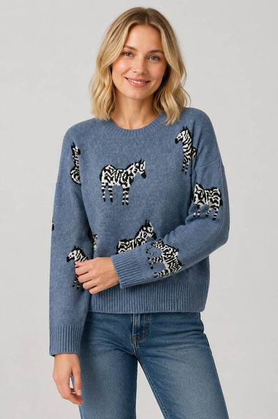 Dreamers by Debut - Wild Stripes Zebra Sweater- TA1281-B